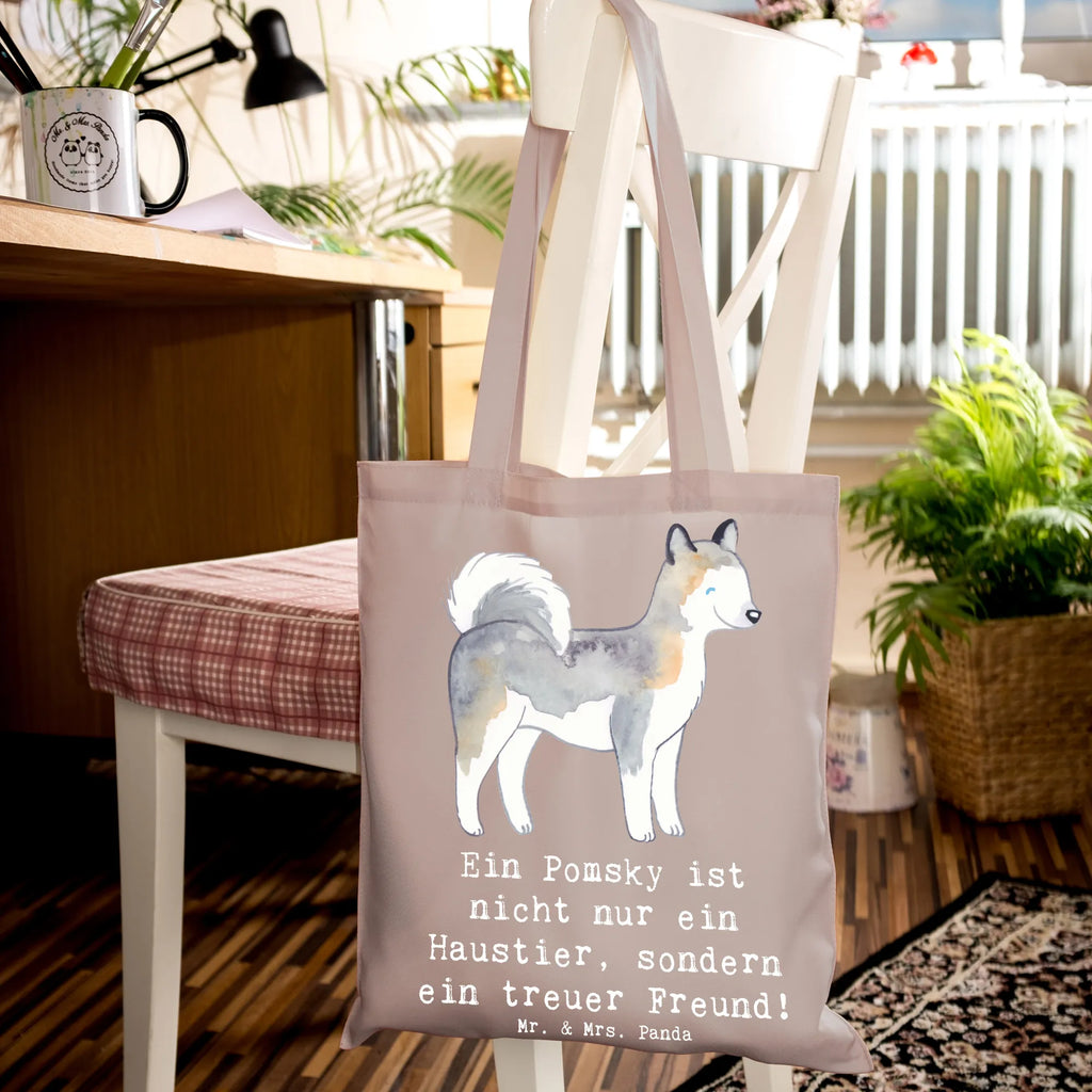 Tragetasche Pomsky Freund Badetasche, Einkaufstüte, Laptoptasche, Stoffbeutel, Jutebeutel, Strandtasche, Tasche, Tragetasche, Beuteltasche, Jutetasche, Schultertasche, Einkaufstasche, Stofftasche, Umhängetasche, Beutel, Shopper, Hund, Hunderasse, Rassehund, Hundebesitzer, Geschenk, Tierfreund, Schenken, Welpe