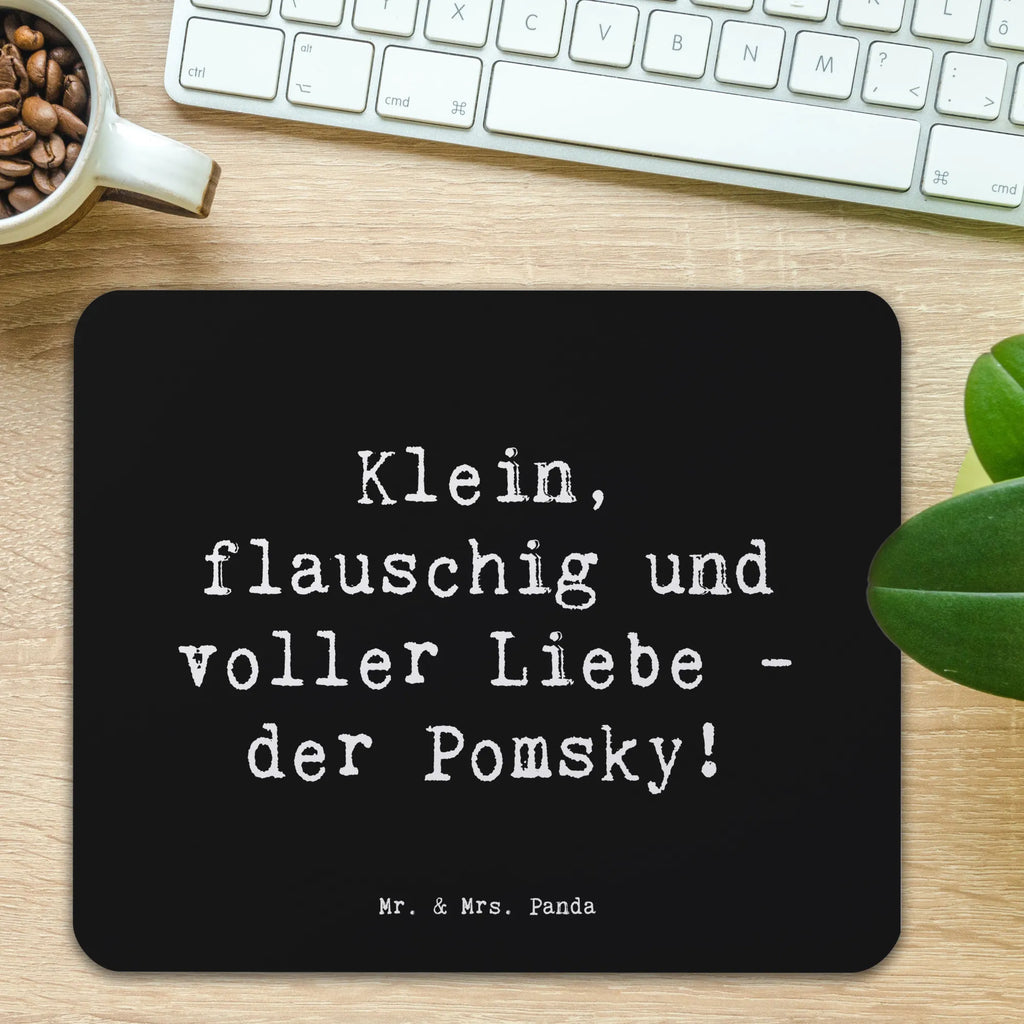 Mouse mat Saying Klein, flauschig und voller Liebe - der Pomsky! Mousepad, PC Zubehör, Arbeitszimmer, Büroausstattung, Mausunterlage, Computer zubehör, Designer Mauspad, Einzigartiges Mauspad, Mauspad Büro, Mauspad, Hund, Hunderasse, Rassehund, Hundebesitzer, Geschenk, Tierfreund, Schenken, Welpe