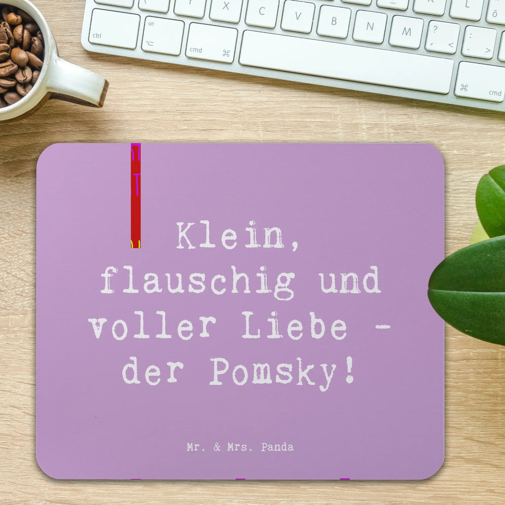 Mouse mat Saying Klein, flauschig und voller Liebe - der Pomsky! Mousepad, PC Zubehör, Arbeitszimmer, Büroausstattung, Mausunterlage, Computer zubehör, Designer Mauspad, Einzigartiges Mauspad, Mauspad Büro, Mauspad, Hund, Hunderasse, Rassehund, Hundebesitzer, Geschenk, Tierfreund, Schenken, Welpe