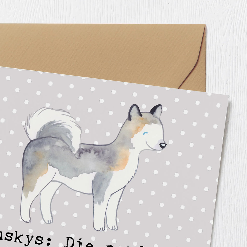 Deluxe Karte Pomsky Perfektion Grußkarte, Geburtstagskarte, Hochwertige Klappkarte, Hochzeitskarte, Hochwertige Grußkarte, Einladungskarte, Glückwunschkarte, Klappkarte, Karte, Hund, Hunderasse, Rassehund, Hundebesitzer, Geschenk, Tierfreund, Schenken, Welpe
