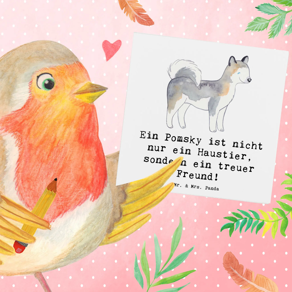 Deluxe Karte Pomsky Freund Karte, Hochwertige Klappkarte, Geburtstagskarte, Grußkarte, Einladungskarte, Klappkarte, Hochwertige Grußkarte, Glückwunschkarte, Hochzeitskarte, Hund, Hunderasse, Rassehund, Hundebesitzer, Geschenk, Tierfreund, Schenken, Welpe