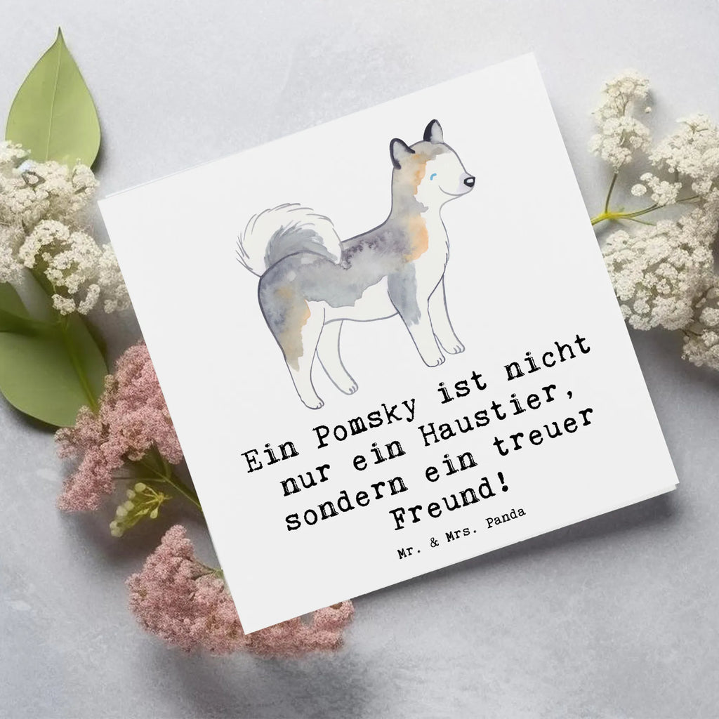 Deluxe Karte Pomsky Freund Karte, Hochwertige Klappkarte, Geburtstagskarte, Grußkarte, Einladungskarte, Klappkarte, Hochwertige Grußkarte, Glückwunschkarte, Hochzeitskarte, Hund, Hunderasse, Rassehund, Hundebesitzer, Geschenk, Tierfreund, Schenken, Welpe