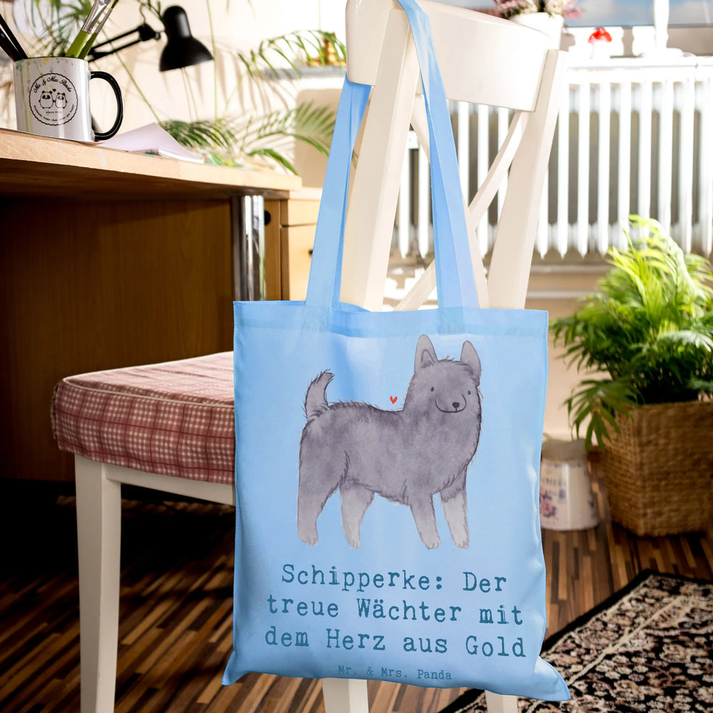 Tote bag Schipperke: Der treue Wächter mit dem Herz aus Gold Tragetasche, Einkaufstasche, Stofftasche, Beutel, Jutebeutel, Laptoptasche, Stoffbeutel, Tasche, Einkaufstüte, Shopper, Jutetasche, Strandtasche, Beuteltasche, Badetasche, Umhängetasche, Schultertasche, Hund, Hunderasse, Rassehund, Hundebesitzer, Geschenk, Tierfreund, Schenken, Welpe