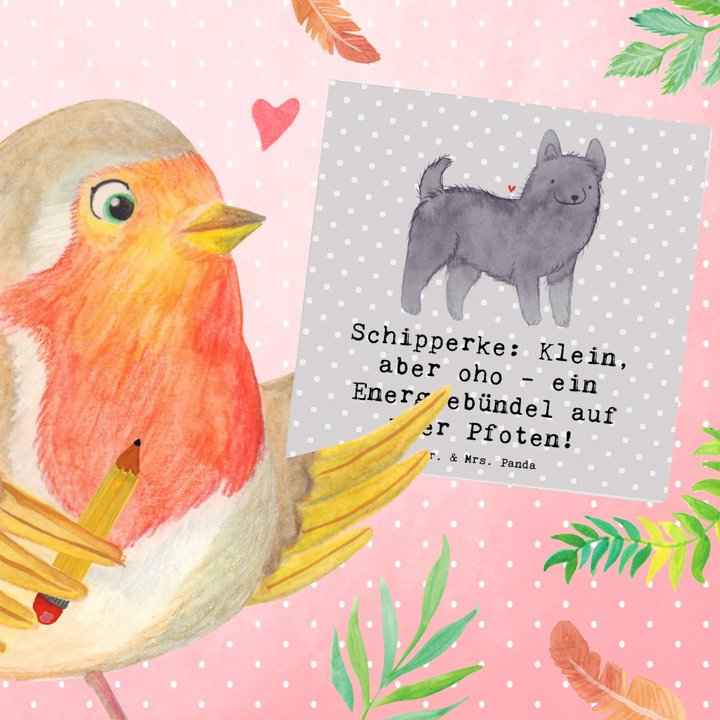 Deluxe Card Schipperke: Klein, aber oho - ein Energiebündel auf vier Pfoten! Karte, Grußkarte, Geburtstagskarte, Glückwunschkarte, Klappkarte, Hochwertige Klappkarte, Hochwertige Grußkarte, Einladungskarte, Hochzeitskarte, Hund, Hunderasse, Rassehund, Hundebesitzer, Geschenk, Tierfreund, Schenken, Welpe