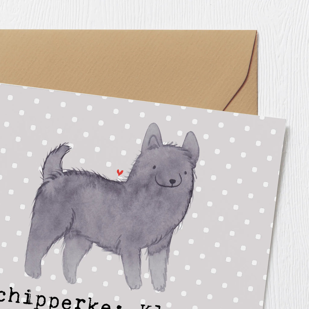 Deluxe Card Schipperke: Klein, aber oho - ein Energiebündel auf vier Pfoten! Karte, Grußkarte, Geburtstagskarte, Glückwunschkarte, Klappkarte, Hochwertige Klappkarte, Hochwertige Grußkarte, Einladungskarte, Hochzeitskarte, Hund, Hunderasse, Rassehund, Hundebesitzer, Geschenk, Tierfreund, Schenken, Welpe