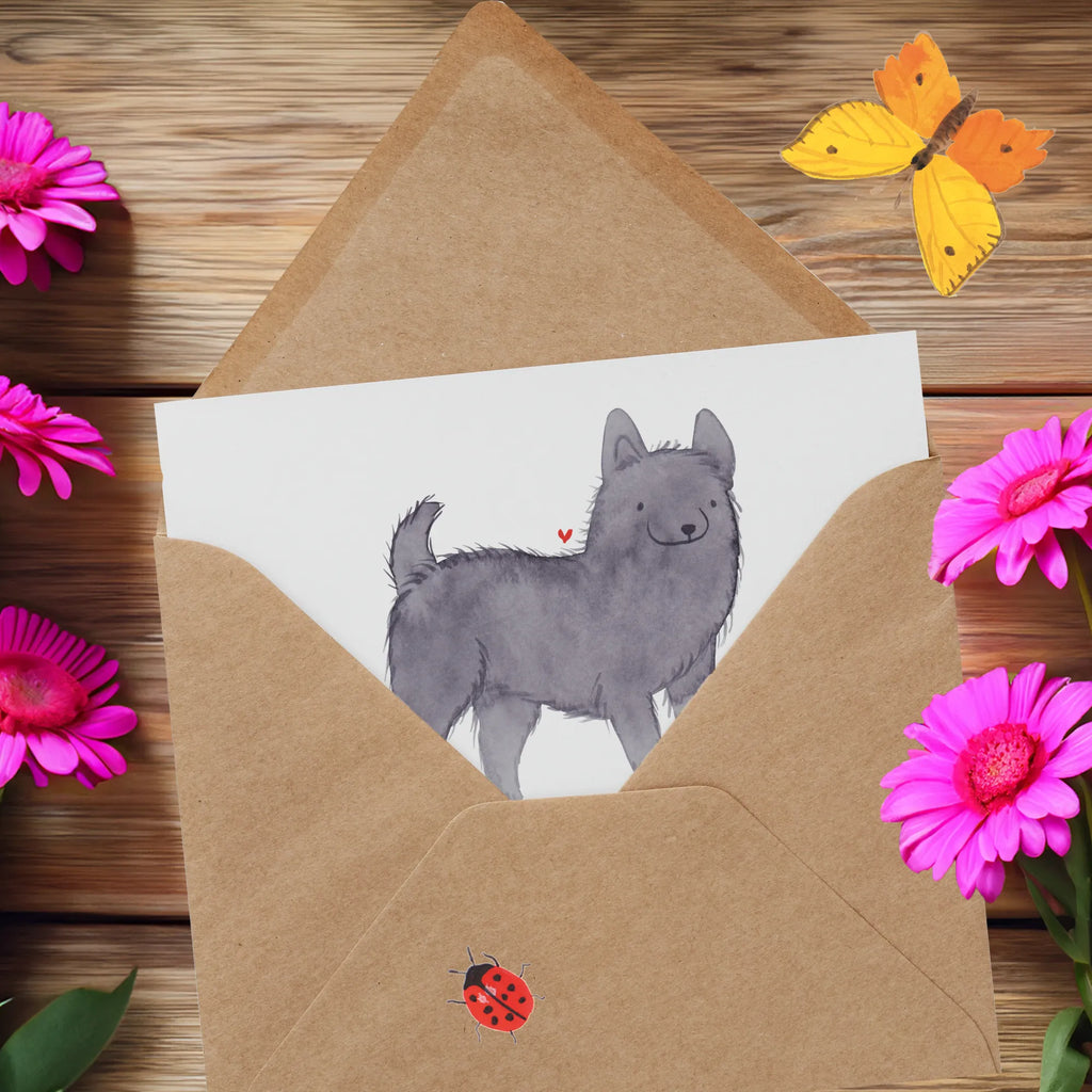 Deluxe Karte Schipperke Wächterherz Einladungskarte, Geburtstagskarte, Grußkarte, Klappkarte, Hochwertige Grußkarte, Karte, Glückwunschkarte, Hochzeitskarte, Hochwertige Klappkarte, Hund, Hunderasse, Rassehund, Hundebesitzer, Geschenk, Tierfreund, Schenken, Welpe