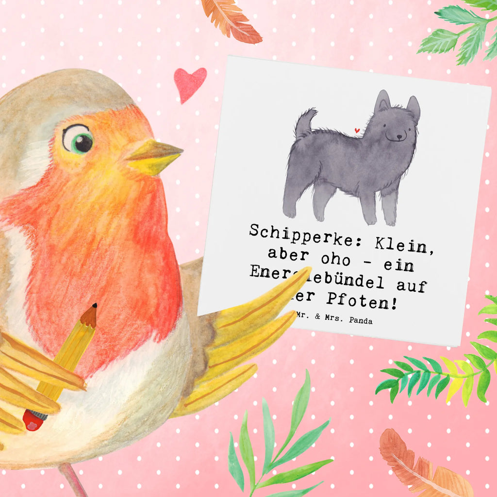 Deluxe Card Schipperke: Klein, aber oho - ein Energiebündel auf vier Pfoten! Karte, Grußkarte, Geburtstagskarte, Glückwunschkarte, Klappkarte, Hochwertige Klappkarte, Hochwertige Grußkarte, Einladungskarte, Hochzeitskarte, Hund, Hunderasse, Rassehund, Hundebesitzer, Geschenk, Tierfreund, Schenken, Welpe