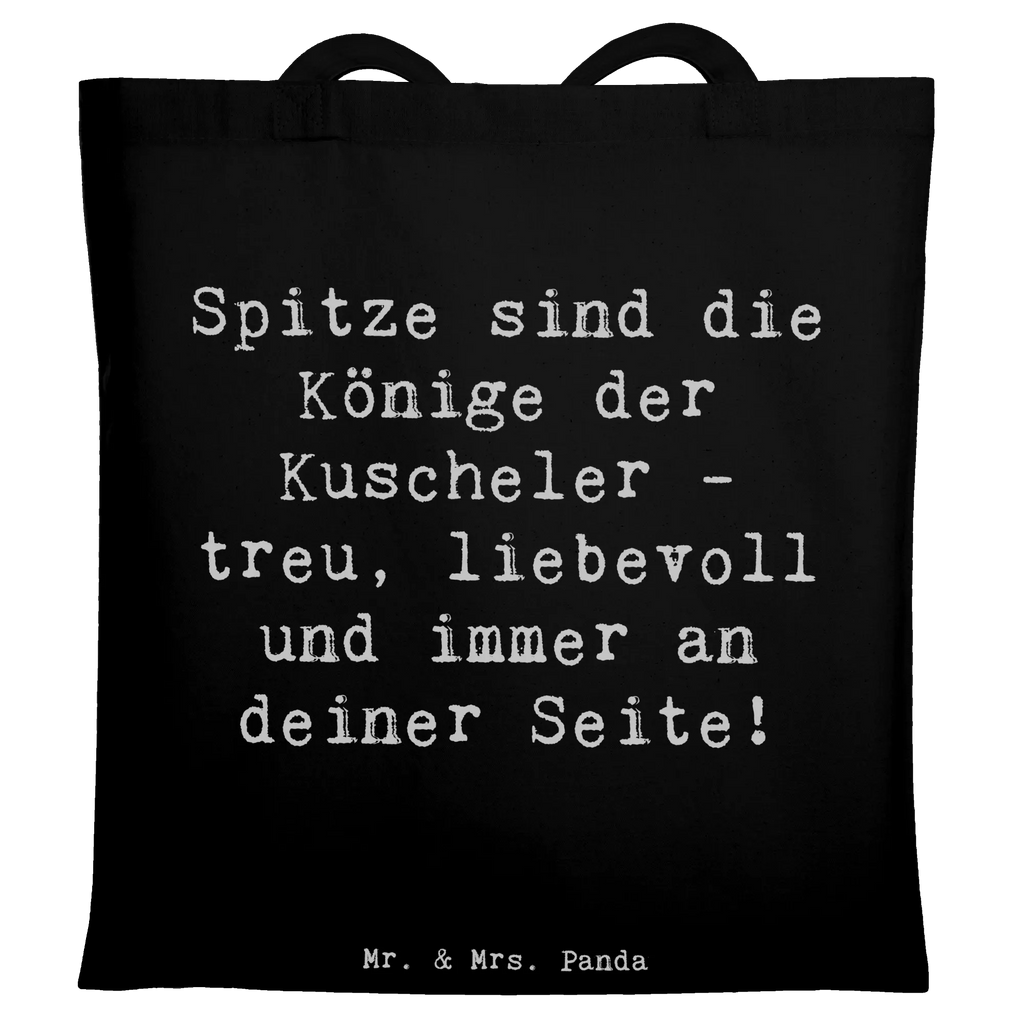 Tote bag Saying Spitze sind die Könige der Kuscheler - treu, liebevoll und immer an deiner Seite! Beutel, Tragetasche, Jutetasche, Stoffbeutel, Umhängetasche, Einkaufstasche, Stofftasche, Beuteltasche, Tasche, Laptoptasche, Jutebeutel, Badetasche, Shopper, Einkaufstüte, Strandtasche, Schultertasche, Hund, Hunderasse, Rassehund, Hundebesitzer, Geschenk, Tierfreund, Schenken, Welpe
