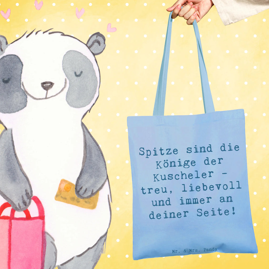 Tote bag Saying Spitze sind die Könige der Kuscheler - treu, liebevoll und immer an deiner Seite! Beutel, Tragetasche, Jutetasche, Stoffbeutel, Umhängetasche, Einkaufstasche, Stofftasche, Beuteltasche, Tasche, Laptoptasche, Jutebeutel, Badetasche, Shopper, Einkaufstüte, Strandtasche, Schultertasche, Hund, Hunderasse, Rassehund, Hundebesitzer, Geschenk, Tierfreund, Schenken, Welpe