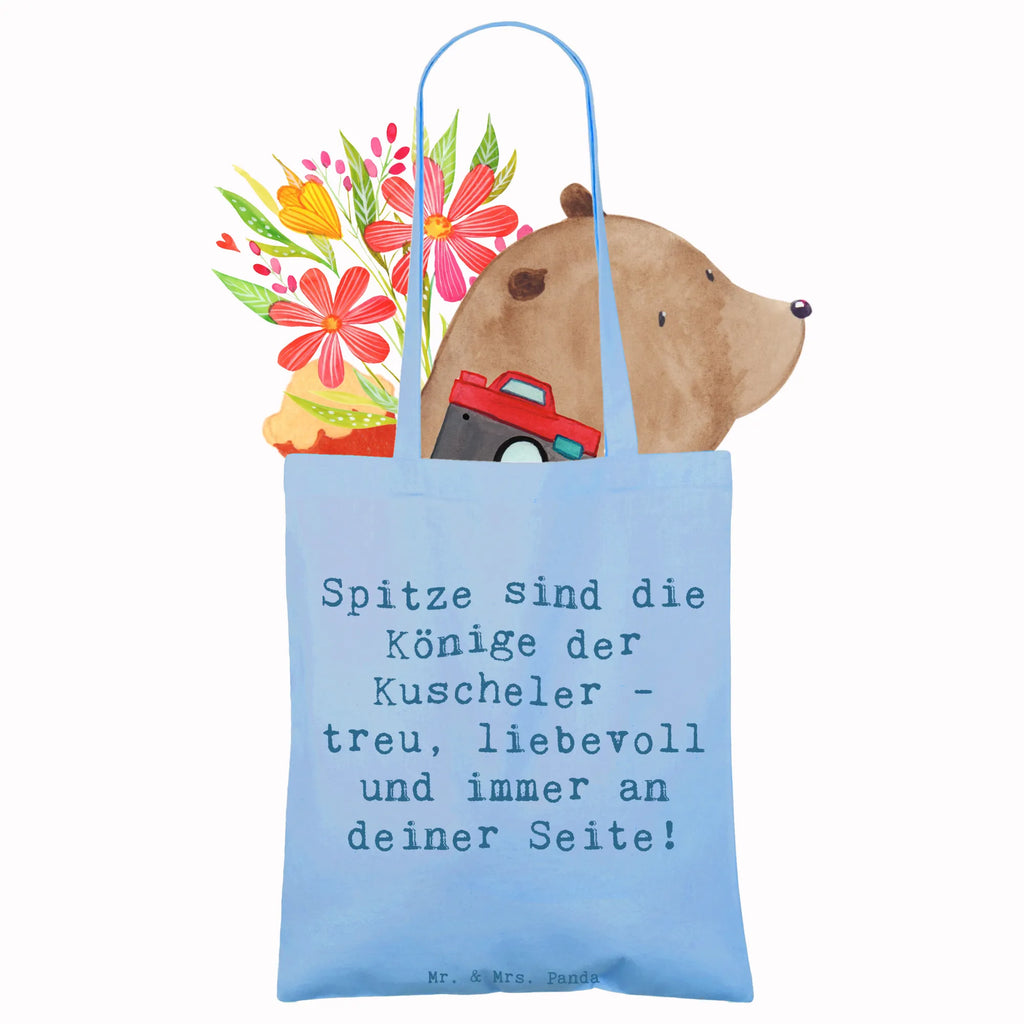 Tote bag Saying Spitze sind die Könige der Kuscheler - treu, liebevoll und immer an deiner Seite! Beutel, Tragetasche, Jutetasche, Stoffbeutel, Umhängetasche, Einkaufstasche, Stofftasche, Beuteltasche, Tasche, Laptoptasche, Jutebeutel, Badetasche, Shopper, Einkaufstüte, Strandtasche, Schultertasche, Hund, Hunderasse, Rassehund, Hundebesitzer, Geschenk, Tierfreund, Schenken, Welpe