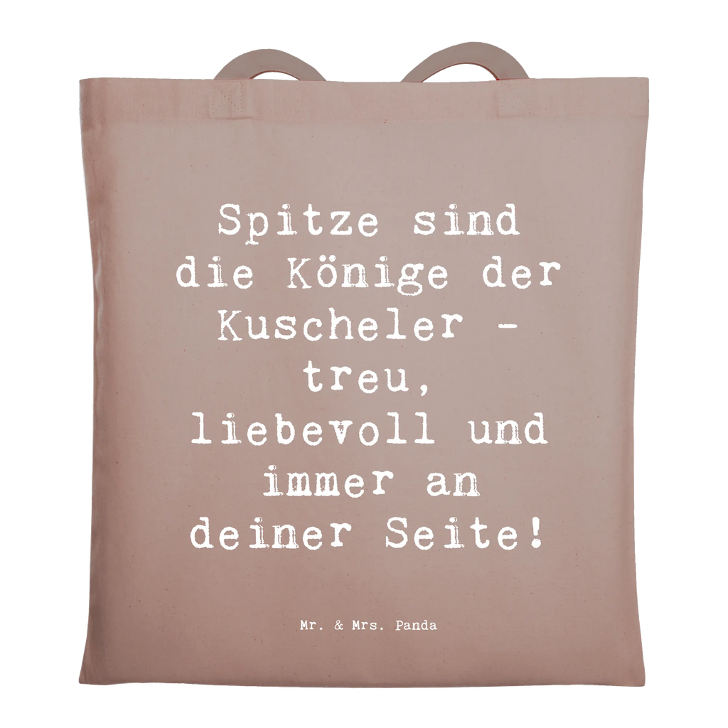Tote bag Saying Spitze sind die Könige der Kuscheler - treu, liebevoll und immer an deiner Seite! Beutel, Tragetasche, Jutetasche, Stoffbeutel, Umhängetasche, Einkaufstasche, Stofftasche, Beuteltasche, Tasche, Laptoptasche, Jutebeutel, Badetasche, Shopper, Einkaufstüte, Strandtasche, Schultertasche, Hund, Hunderasse, Rassehund, Hundebesitzer, Geschenk, Tierfreund, Schenken, Welpe