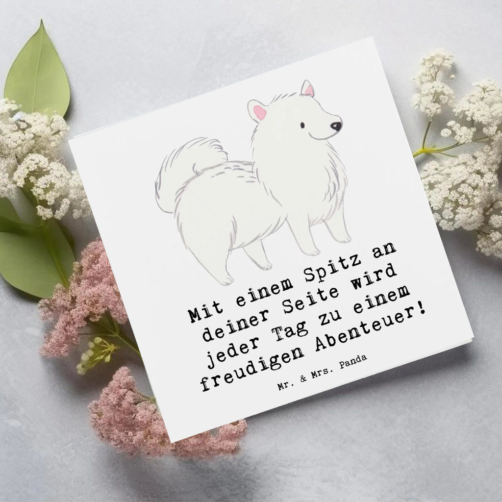 Deluxe Card Mit einem Spitz an deiner Seite wird jeder Tag zu einem freudigen Abenteuer! Karte, Hochwertige Grußkarte, Geburtstagskarte, Hochzeitskarte, Einladungskarte, Klappkarte, Glückwunschkarte, Grußkarte, Hochwertige Klappkarte, Hund, Hunderasse, Rassehund, Hundebesitzer, Geschenk, Tierfreund, Schenken, Welpe