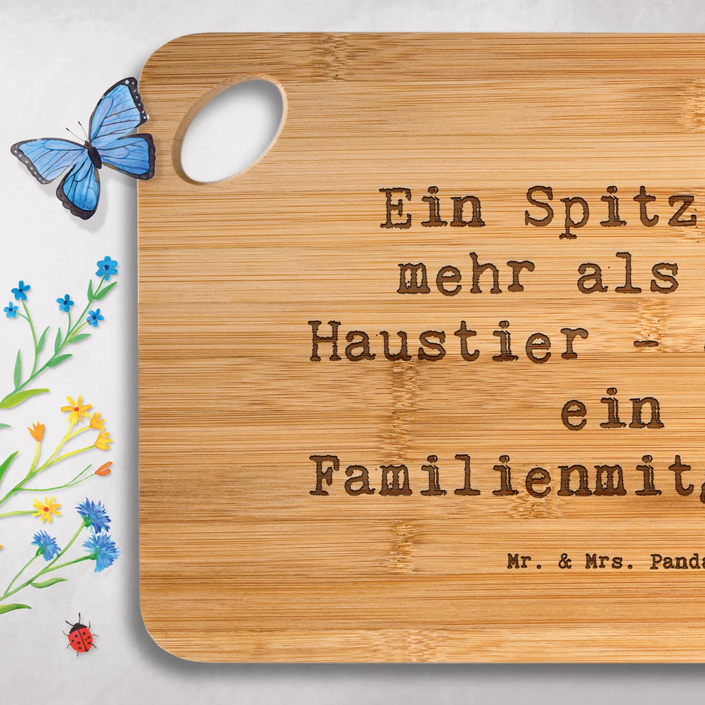 Bamboo chopping board Saying Ein Spitz ist mehr als ein Haustier - er ist ein Familienmitglied! engraving, bamboo, nature, breakfast board, carving board, solid, kitchen, wood, cutting board, cutting block, kitchen board, slices, robust, board, dulcimer, breakfast, Dog, dog breed, purebred dog, dog owner, gift, animal lover, giving, puppy