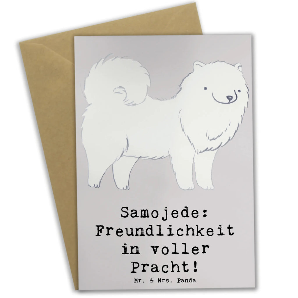 Greetings card Samojede: Freundlichkeit in voller Pracht! Ansichtskarten, Hochzeitskarte, Geburtstagskarte, Grußkarte, Glückwunschkarte, Klappkarte, Karte, Einladungskarte, Hund, Hunderasse, Rassehund, Hundebesitzer, Geschenk, Tierfreund, Schenken, Welpe