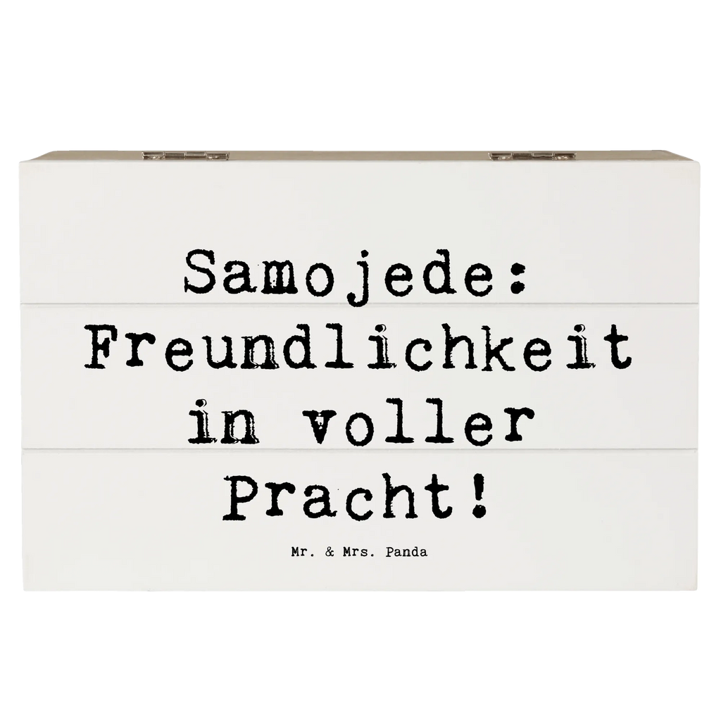 Holzkiste Spruch Samojede Freundlichkeit Dekokiste, Aufbewahrungsbox, Erinnerungskiste, XXL, Erinnerungsbox, Geschenkbox, Schatzkiste, Geschenkdose, Holzkiste, Truhe, Kiste, Schatulle, Hund, Hunderasse, Rassehund, Hundebesitzer, Geschenk, Tierfreund, Schenken, Welpe