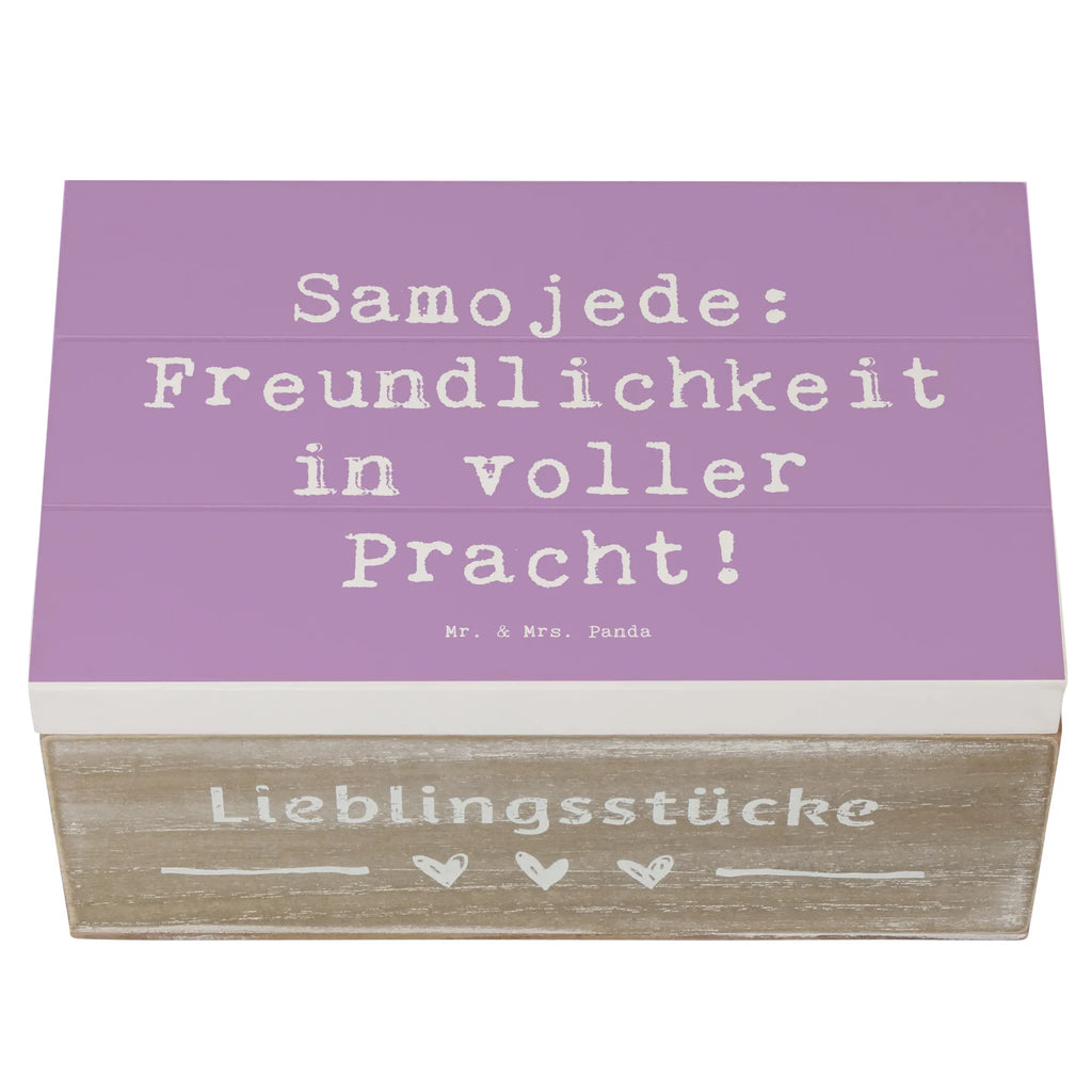 Holzkiste Spruch Samojede Freundlichkeit Dekokiste, Aufbewahrungsbox, Erinnerungskiste, XXL, Erinnerungsbox, Geschenkbox, Schatzkiste, Geschenkdose, Holzkiste, Truhe, Kiste, Schatulle, Hund, Hunderasse, Rassehund, Hundebesitzer, Geschenk, Tierfreund, Schenken, Welpe