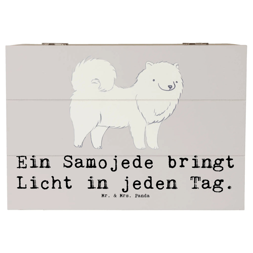 Holzkiste Samojede Licht Aufbewahrungsbox, Geschenkbox, Schatzkiste, Truhe, Erinnerungsbox, Geschenkdose, Holzkiste, Dekokiste, Kiste, XXL, Erinnerungskiste, Schatulle, Hund, Hunderasse, Rassehund, Hundebesitzer, Geschenk, Tierfreund, Schenken, Welpe