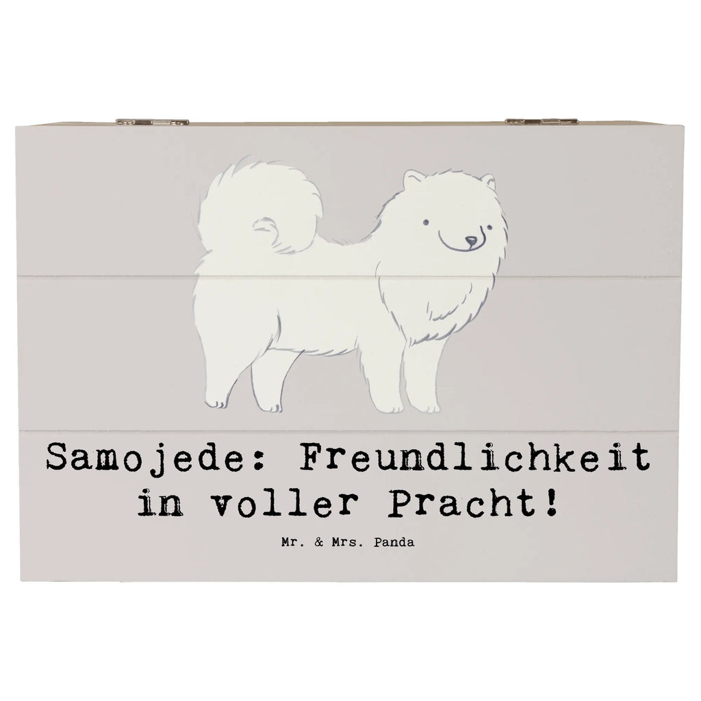 Holzkiste Samojede Freundlichkeit Erinnerungskiste, Kiste, XXL, Dekokiste, Aufbewahrungsbox, Geschenkdose, Erinnerungsbox, Schatulle, Truhe, Schatzkiste, Holzkiste, Geschenkbox, Hund, Hunderasse, Rassehund, Hundebesitzer, Geschenk, Tierfreund, Schenken, Welpe