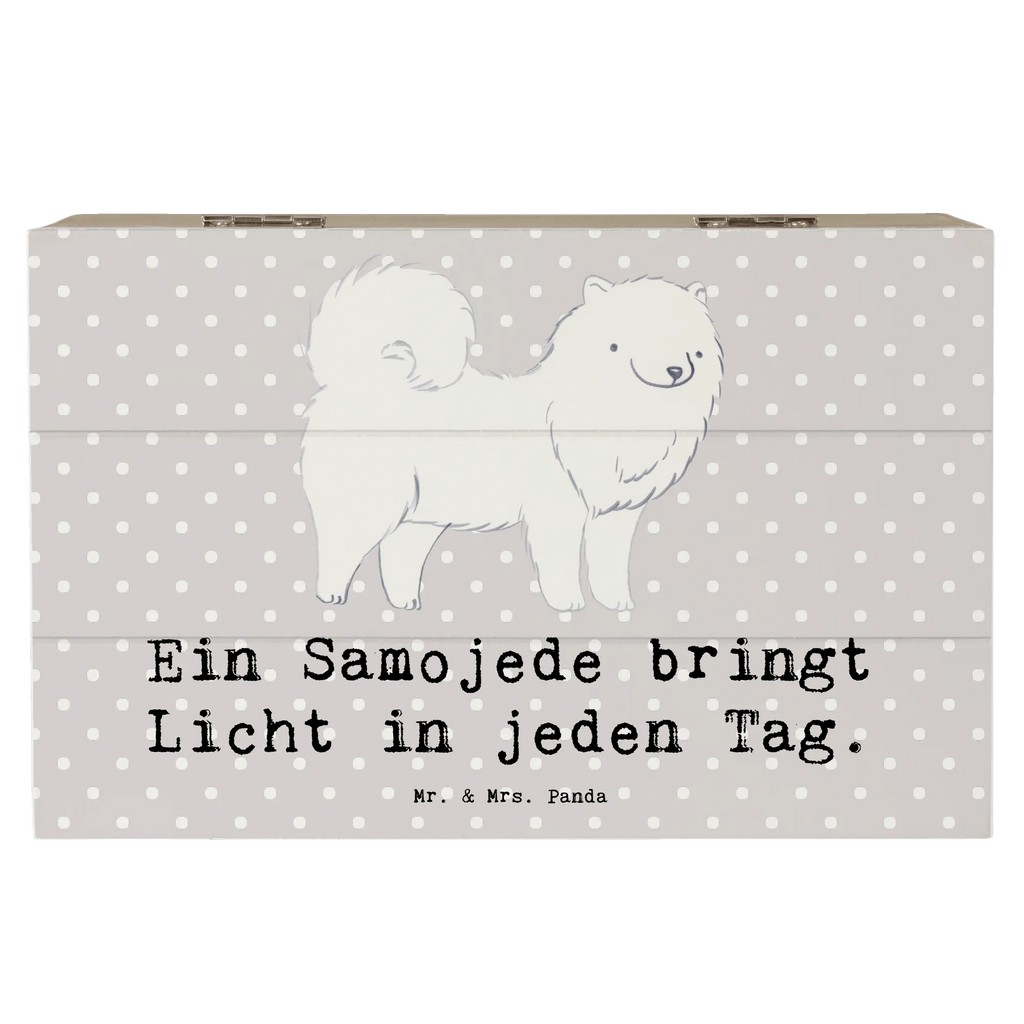 Holzkiste Samojede Licht Aufbewahrungsbox, Geschenkbox, Schatzkiste, Truhe, Erinnerungsbox, Geschenkdose, Holzkiste, Dekokiste, Kiste, XXL, Erinnerungskiste, Schatulle, Hund, Hunderasse, Rassehund, Hundebesitzer, Geschenk, Tierfreund, Schenken, Welpe