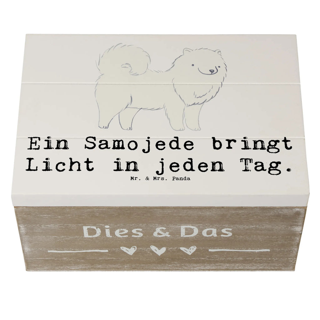 Holzkiste Samojede Licht Aufbewahrungsbox, Geschenkbox, Schatzkiste, Truhe, Erinnerungsbox, Geschenkdose, Holzkiste, Dekokiste, Kiste, XXL, Erinnerungskiste, Schatulle, Hund, Hunderasse, Rassehund, Hundebesitzer, Geschenk, Tierfreund, Schenken, Welpe