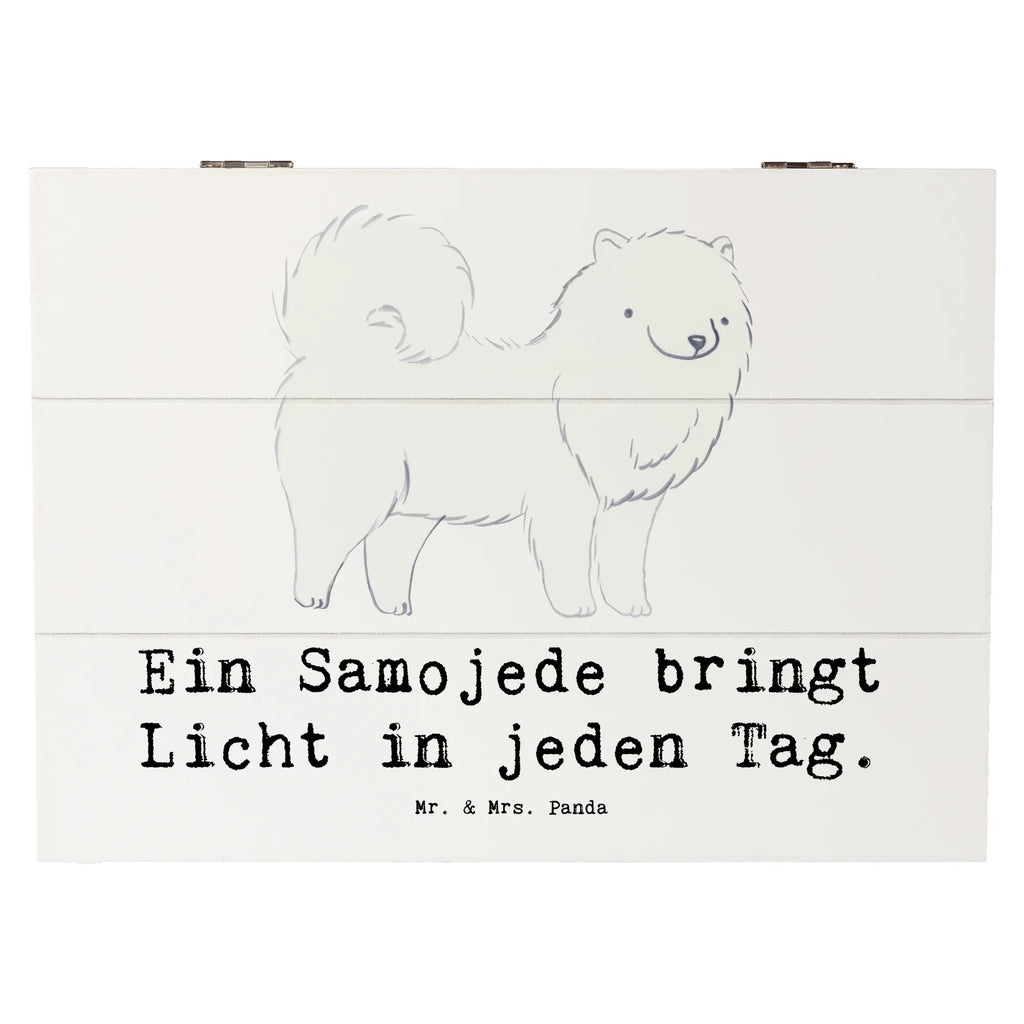 Holzkiste Samojede Licht Aufbewahrungsbox, Geschenkbox, Schatzkiste, Truhe, Erinnerungsbox, Geschenkdose, Holzkiste, Dekokiste, Kiste, XXL, Erinnerungskiste, Schatulle, Hund, Hunderasse, Rassehund, Hundebesitzer, Geschenk, Tierfreund, Schenken, Welpe