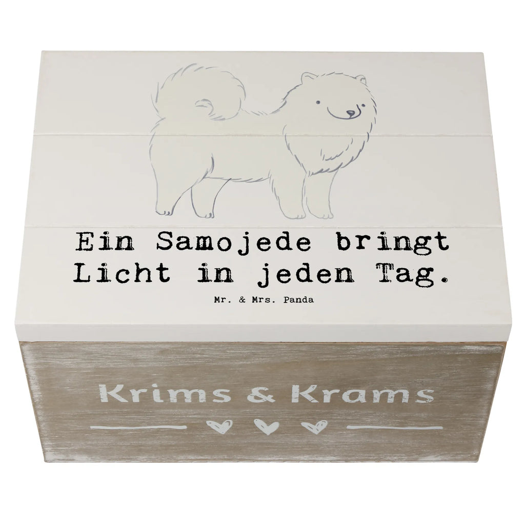 Holzkiste Samojede Licht Aufbewahrungsbox, Geschenkbox, Schatzkiste, Truhe, Erinnerungsbox, Geschenkdose, Holzkiste, Dekokiste, Kiste, XXL, Erinnerungskiste, Schatulle, Hund, Hunderasse, Rassehund, Hundebesitzer, Geschenk, Tierfreund, Schenken, Welpe