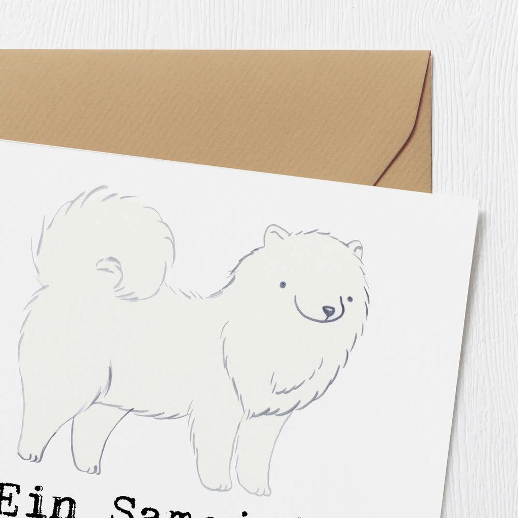 Deluxe Karte Samojede Licht Einladungskarte, Hochzeitskarte, Karte, Hochwertige Klappkarte, Geburtstagskarte, Grußkarte, Hochwertige Grußkarte, Glückwunschkarte, Klappkarte, Hund, Hunderasse, Rassehund, Hundebesitzer, Geschenk, Tierfreund, Schenken, Welpe