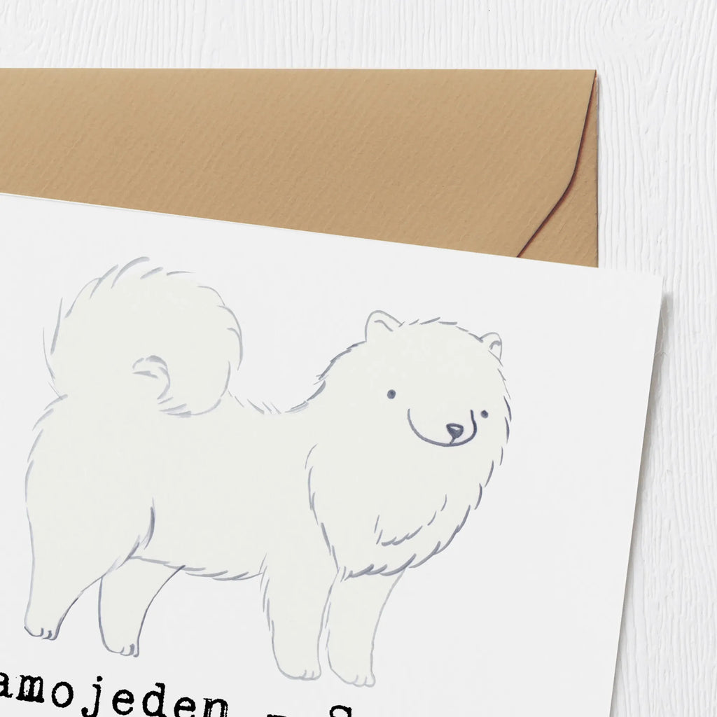 Deluxe Karte Samojede Liebe Glückwunschkarte, Grußkarte, Hochzeitskarte, Hochwertige Klappkarte, Einladungskarte, Geburtstagskarte, Hochwertige Grußkarte, Karte, Klappkarte, Hund, Hunderasse, Rassehund, Hundebesitzer, Geschenk, Tierfreund, Schenken, Welpe