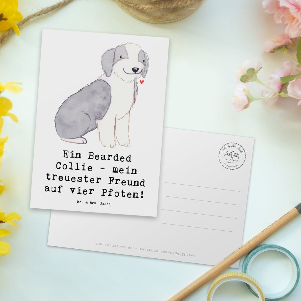 Postcard Ein Bearded Collie - mein treuester Freund auf vier Pfoten! Ansichtskarten, Karte, Geburtstagskarte, Dankeskarte, Postkarte, Einladungskarte, Grußkarte, Einladung Geburtstag, Ansichtskarte, Geschenkkarte, Einladung, Einladungskarten Geburtstag, Hund, Hunderasse, Rassehund, Hundebesitzer, Geschenk, Tierfreund, Schenken, Welpe