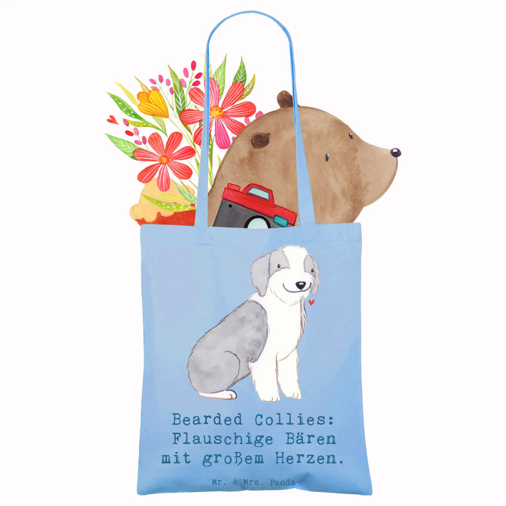 Tote bag Bearded Collies: Flauschige Bären mit großem Herzen. Strandtasche, Schultertasche, Umhängetasche, Beuteltasche, Tasche, Einkaufstasche, Einkaufstüte, Jutebeutel, Shopper, Tragetasche, Stofftasche, Beutel, Badetasche, Laptoptasche, Stoffbeutel, Jutetasche, Hund, Hunderasse, Rassehund, Hundebesitzer, Geschenk, Tierfreund, Schenken, Welpe