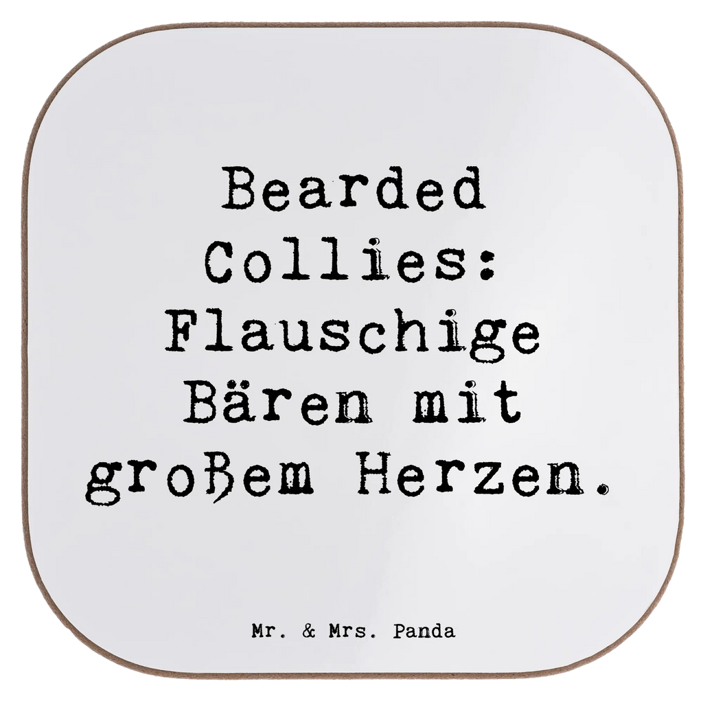 Square coaster Saying Bearded Collies: Flauschige Bären mit großem Herzen. Untersetzer Design, Untersetzer Gläser, Untersetzer für Gläser, Korkuntersetzer, Untersetzer, Bierdeckel, Untersetzer Holz, Glasuntersetzer, Tassen Untersetzer, Getränkeuntersetzer, Untersetzer aus Holz, Holzuntersetzer, Hund, Hunderasse, Rassehund, Hundebesitzer, Geschenk, Tierfreund, Schenken, Welpe