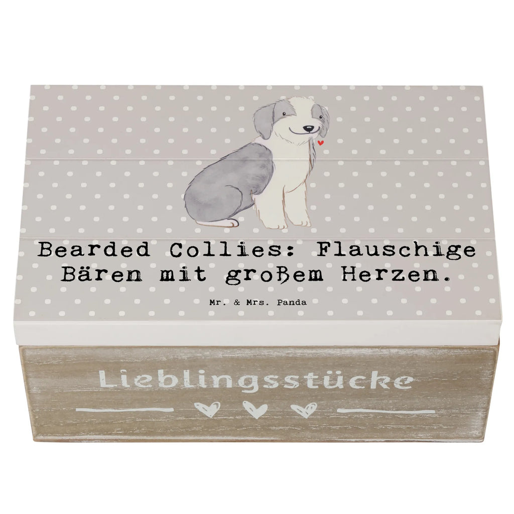 Wooden chest Bearded Collies: Flauschige Bären mit großem Herzen. Aufbewahrungsbox, Geschenkbox, Truhe, Schatzkiste, Dekokiste, Schatulle, XXL, Erinnerungsbox, Kiste, Geschenkdose, Holzkiste, Erinnerungskiste, Hund, Hunderasse, Rassehund, Hundebesitzer, Geschenk, Tierfreund, Schenken, Welpe
