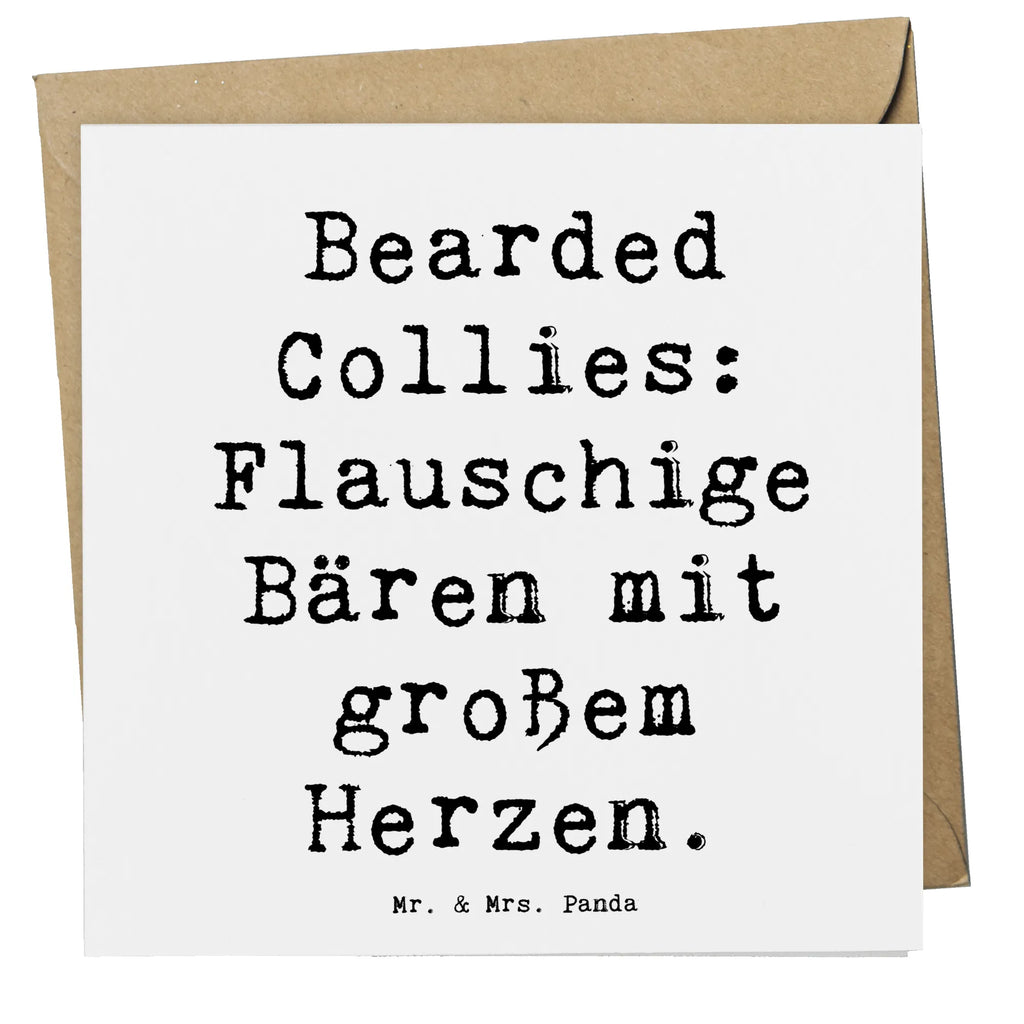 Deluxe Karte Spruch Bearded Collie Bärenherz Klappkarte, Hochwertige Grußkarte, Hochzeitskarte, Geburtstagskarte, Einladungskarte, Karte, Hochwertige Klappkarte, Glückwunschkarte, Grußkarte, Hund, Hunderasse, Rassehund, Hundebesitzer, Geschenk, Tierfreund, Schenken, Welpe