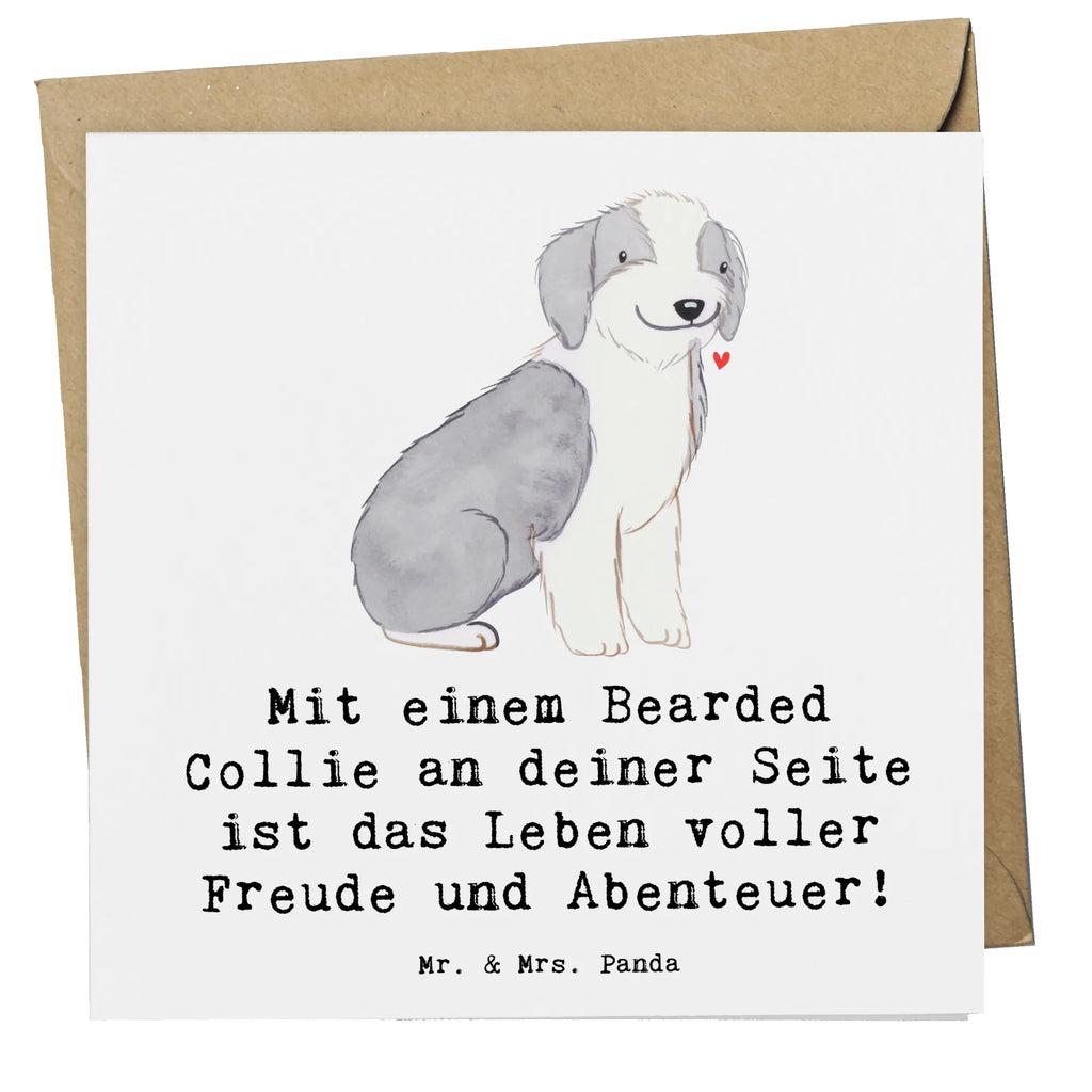 Deluxe Card Mit einem Bearded Collie an deiner Seite ist das Leben voller Freude und Abenteuer! Klappkarte, Glückwunschkarte, Hochzeitskarte, Karte, Hochwertige Grußkarte, Geburtstagskarte, Grußkarte, Hochwertige Klappkarte, Einladungskarte, Hund, Hunderasse, Rassehund, Hundebesitzer, Geschenk, Tierfreund, Schenken, Welpe
