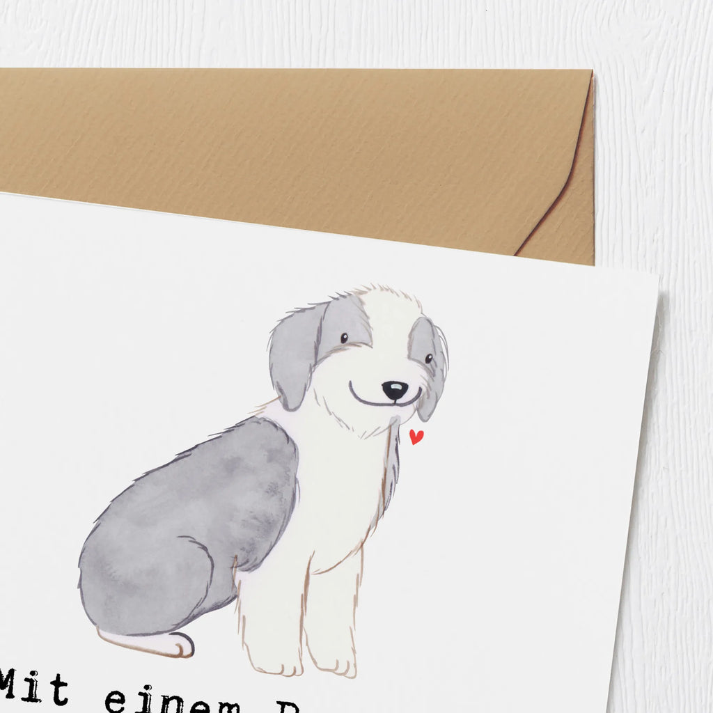 Deluxe Card Mit einem Bearded Collie an deiner Seite ist das Leben voller Freude und Abenteuer! Klappkarte, Glückwunschkarte, Hochzeitskarte, Karte, Hochwertige Grußkarte, Geburtstagskarte, Grußkarte, Hochwertige Klappkarte, Einladungskarte, Hund, Hunderasse, Rassehund, Hundebesitzer, Geschenk, Tierfreund, Schenken, Welpe