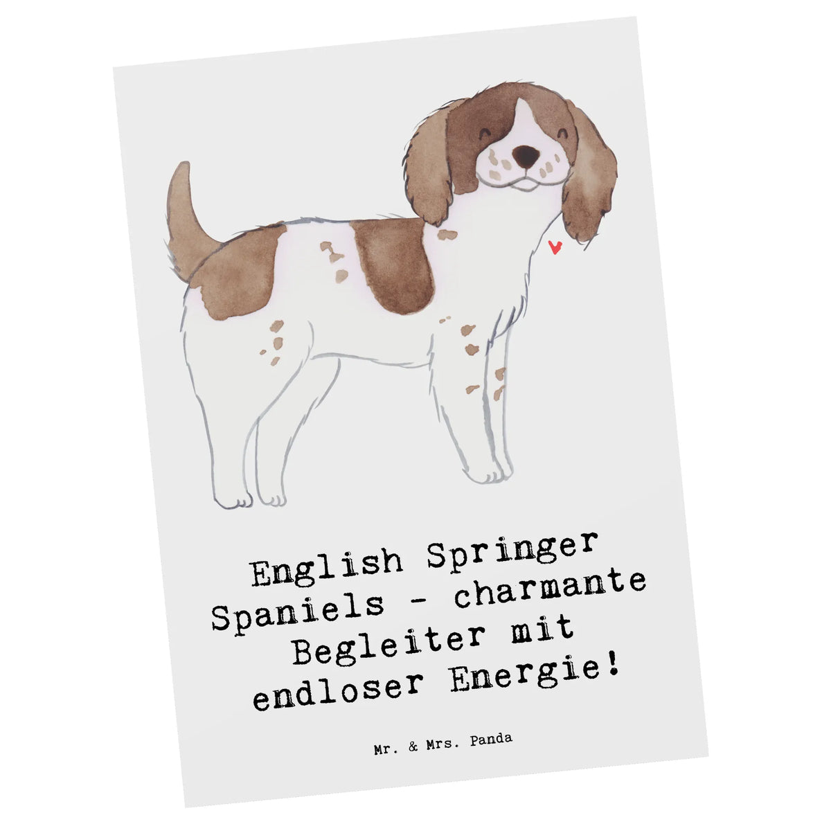 Postkarte English Springer Spaniel Charme Designkarte, Postkarte, bildkarte, Postkarten, Fotokarte, Motivkarte, Grußkarte, Kunstkarten, einzelkarte, spruchkarte, kunstkarte, Ansichtskarten, Ansichtskarte, Geschenk, Schenken, Hund, Hunderasse, Rassehund, Hundebesitzer, Tierfreund, Welpe