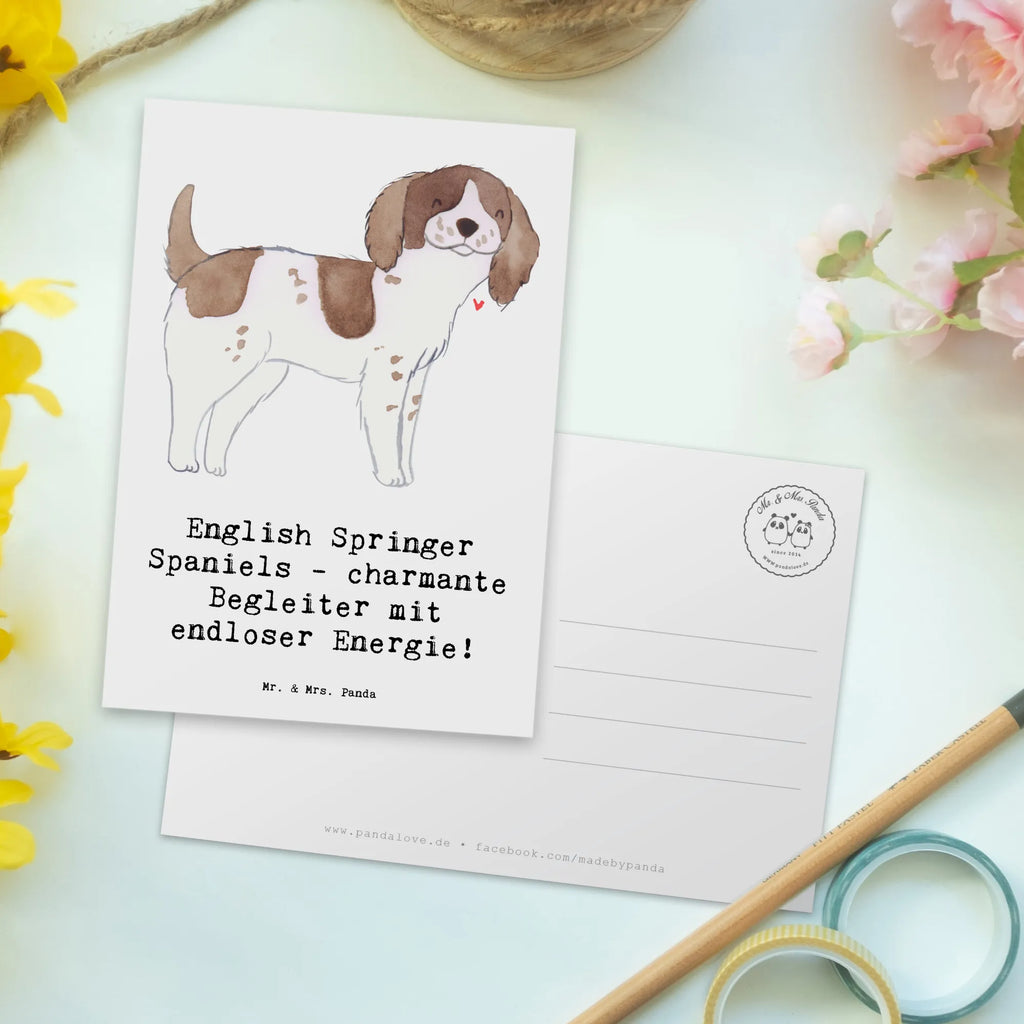 Postcard English Springer Spaniels - charmante Begleiter mit endloser Energie! Geschenkkarte, Einladung, Karte, Geburtstagskarte, Einladungskarten Geburtstag, Ansichtskarte, Einladung Geburtstag, Ansichtskarten, Postkarte, Einladungskarte, Dankeskarte, Grußkarte, Hund, Hunderasse, Rassehund, Hundebesitzer, Geschenk, Tierfreund, Schenken, Welpe