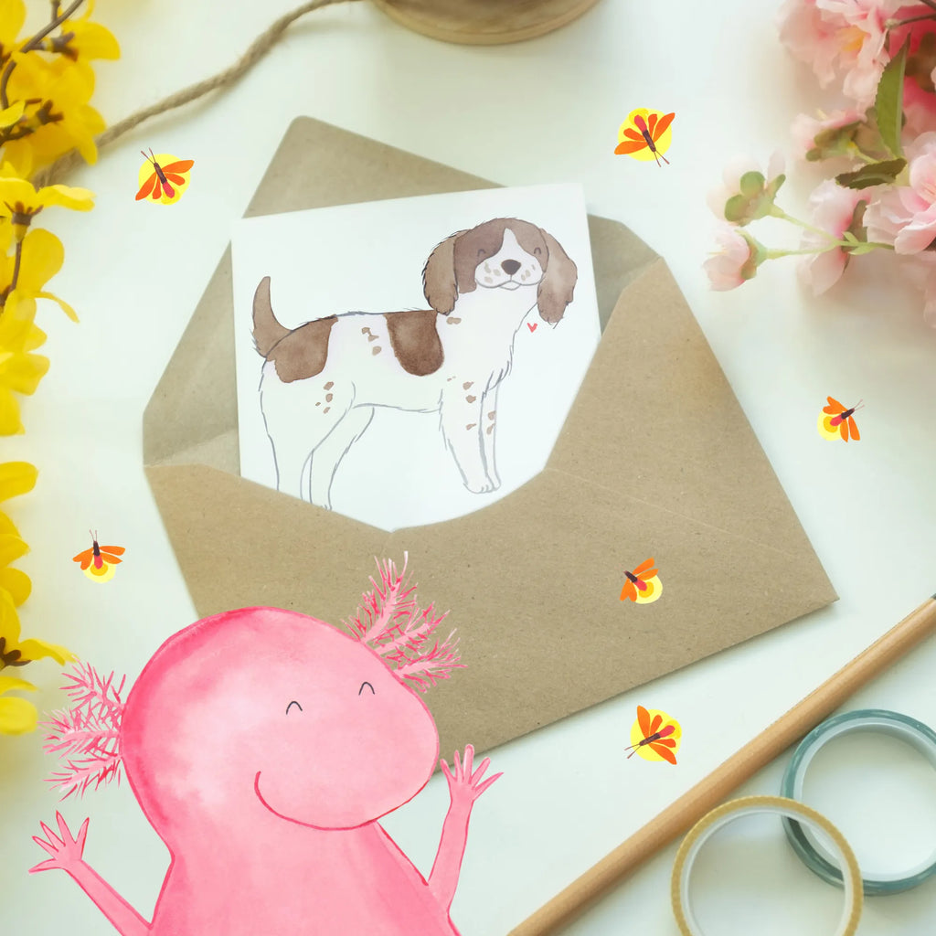 Greetings card Fröhlich, verspielt und voller Liebe - der English Springer Spaniel! Grußkarte, Hochzeitskarte, Karte, Ansichtskarten, Geburtstagskarte, Einladungskarte, Glückwunschkarte, Klappkarte, Hund, Hunderasse, Rassehund, Hundebesitzer, Geschenk, Tierfreund, Schenken, Welpe