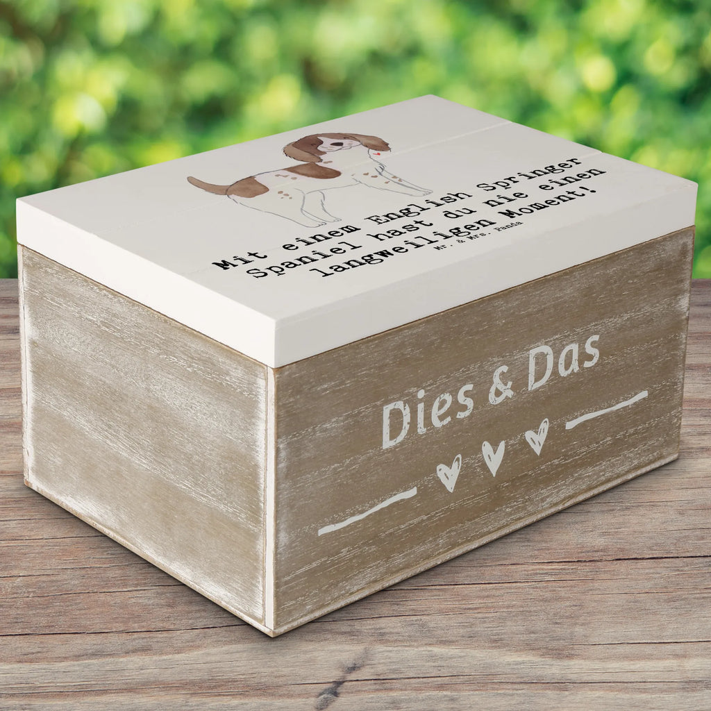 Holzkiste English Springer Spaniel Spaß Dekokiste, Erinnerungsbox, Geschenkbox, Holzkiste, XXL, Erinnerungskiste, Schatulle, Kiste, Geschenkdose, Schatzkiste, Aufbewahrungsbox, Truhe, Hund, Hunderasse, Rassehund, Hundebesitzer, Geschenk, Tierfreund, Schenken, Welpe