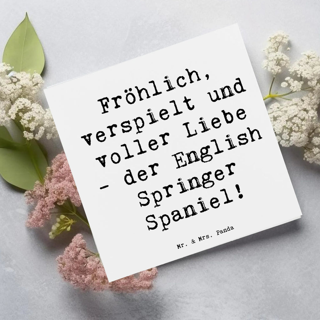 Deluxe Card Saying Fröhlich, verspielt und voller Liebe - der English Springer Spaniel! Glückwunschkarte, Grußkarte, Klappkarte, Hochwertige Klappkarte, Einladungskarte, Geburtstagskarte, Karte, Hochwertige Grußkarte, Hochzeitskarte, Hund, Hunderasse, Rassehund, Hundebesitzer, Geschenk, Tierfreund, Schenken, Welpe