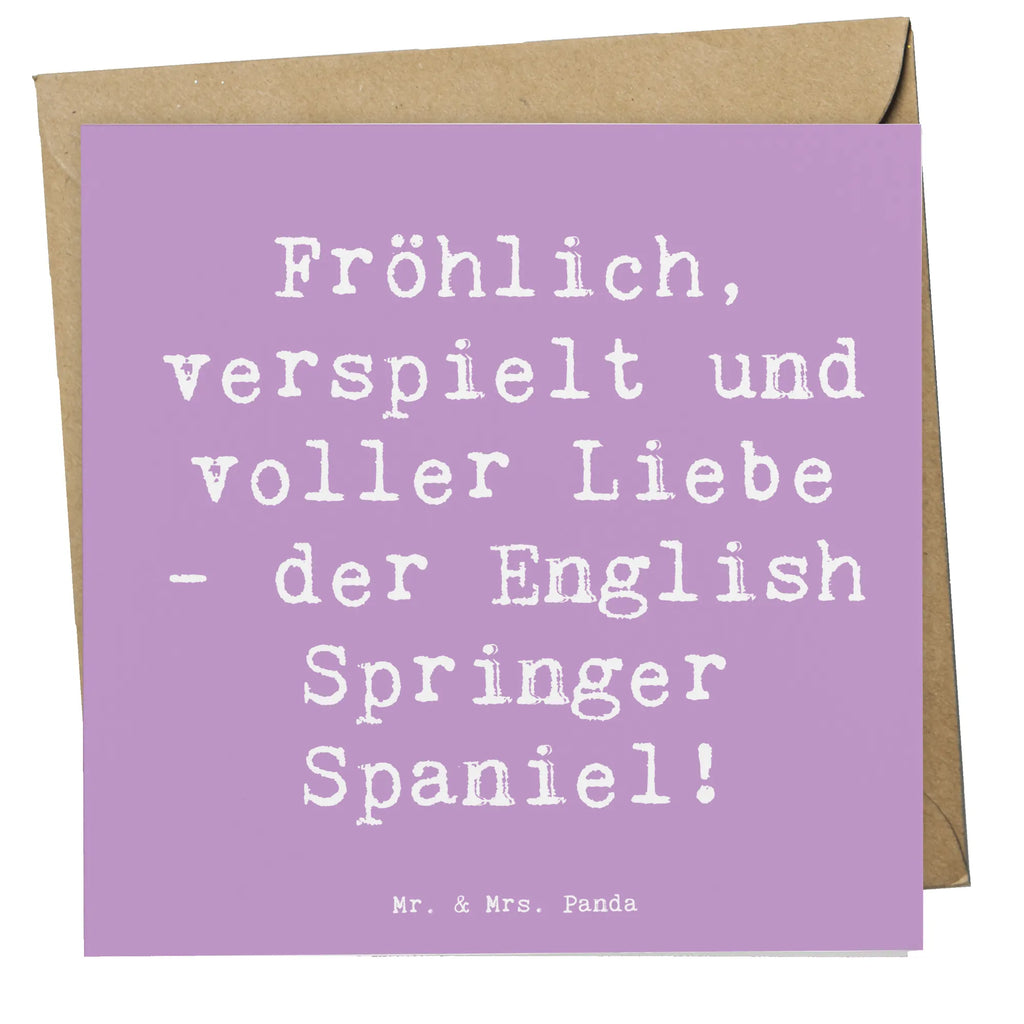 Deluxe Card Saying Fröhlich, verspielt und voller Liebe - der English Springer Spaniel! Glückwunschkarte, Grußkarte, Klappkarte, Hochwertige Klappkarte, Einladungskarte, Geburtstagskarte, Karte, Hochwertige Grußkarte, Hochzeitskarte, Hund, Hunderasse, Rassehund, Hundebesitzer, Geschenk, Tierfreund, Schenken, Welpe