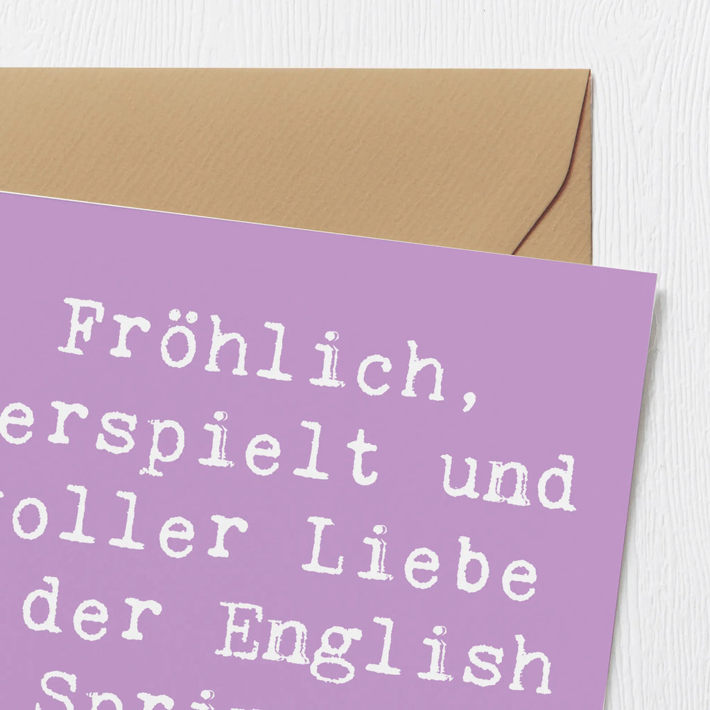 Deluxe Card Saying Fröhlich, verspielt und voller Liebe - der English Springer Spaniel! Glückwunschkarte, Grußkarte, Klappkarte, Hochwertige Klappkarte, Einladungskarte, Geburtstagskarte, Karte, Hochwertige Grußkarte, Hochzeitskarte, Hund, Hunderasse, Rassehund, Hundebesitzer, Geschenk, Tierfreund, Schenken, Welpe