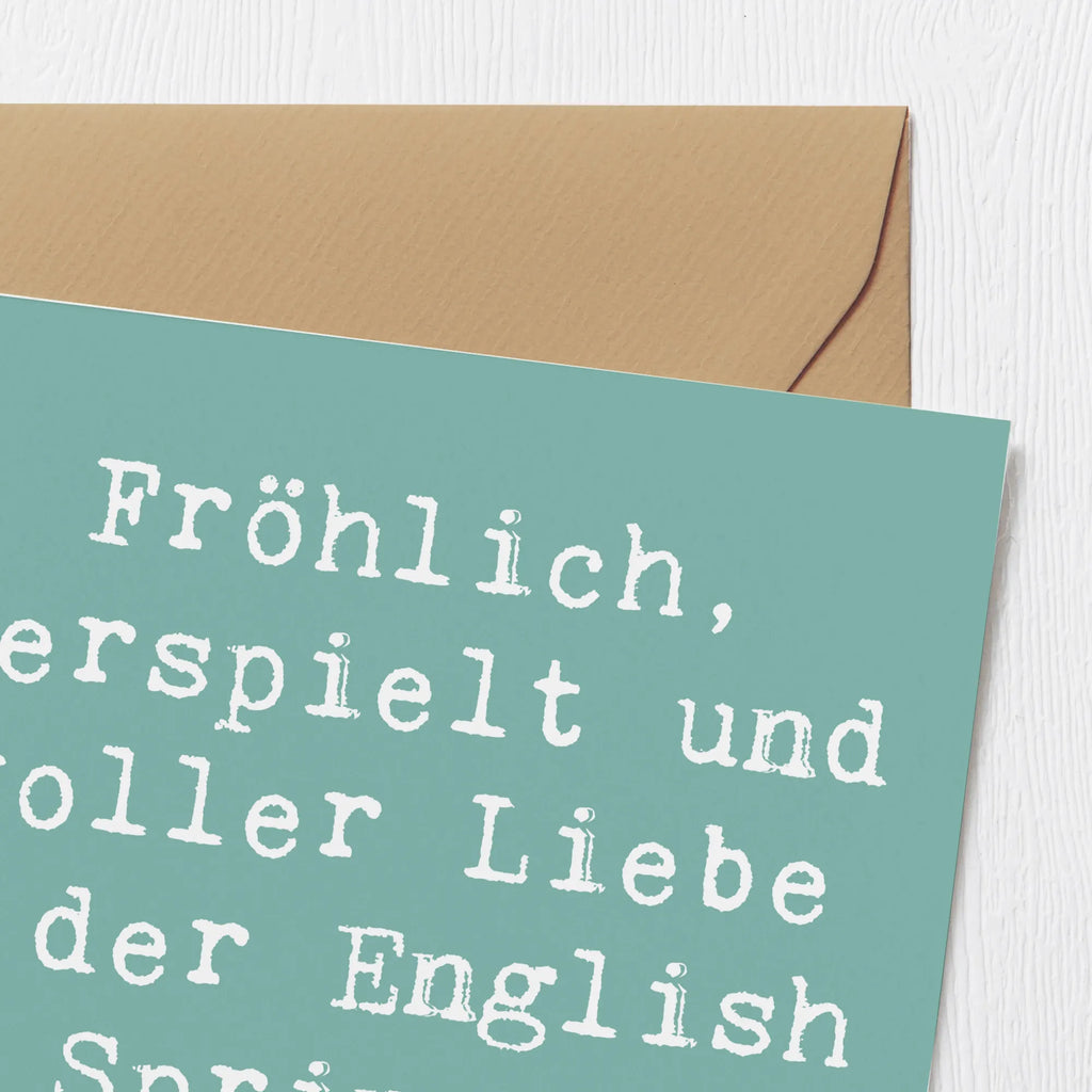 Deluxe Card Saying Fröhlich, verspielt und voller Liebe - der English Springer Spaniel! Glückwunschkarte, Grußkarte, Klappkarte, Hochwertige Klappkarte, Einladungskarte, Geburtstagskarte, Karte, Hochwertige Grußkarte, Hochzeitskarte, Hund, Hunderasse, Rassehund, Hundebesitzer, Geschenk, Tierfreund, Schenken, Welpe