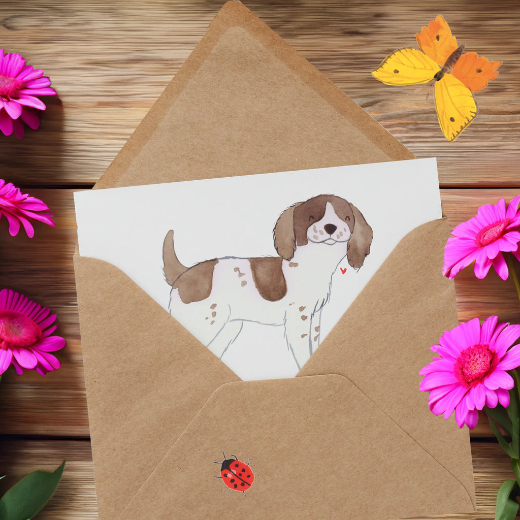 Deluxe Karte English Springer Spaniel Charme Klappkarte, Hochzeitskarte, Karte, Glückwunschkarte, Hochwertige Klappkarte, Einladungskarte, Geburtstagskarte, Hochwertige Grußkarte, Grußkarte, Hund, Hunderasse, Rassehund, Hundebesitzer, Geschenk, Tierfreund, Schenken, Welpe
