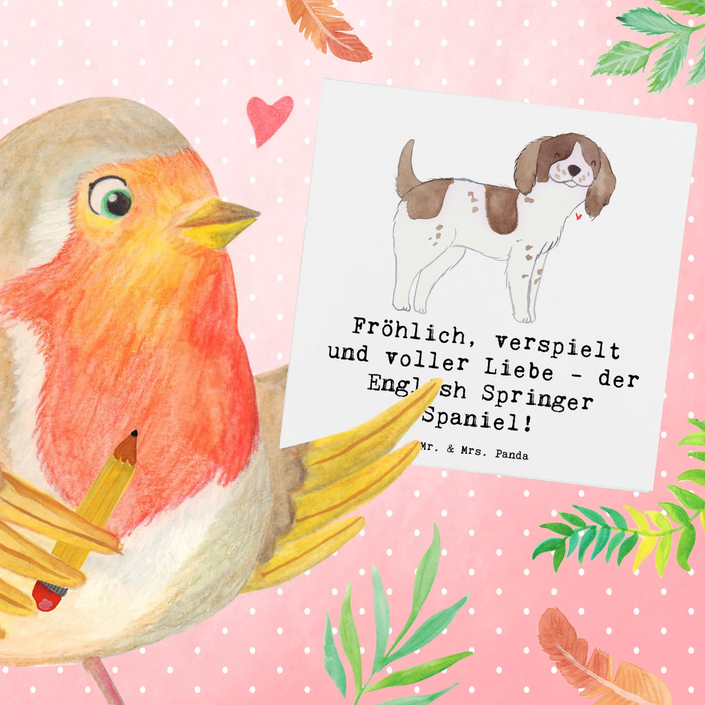 Deluxe Karte English Springer Spaniel Freude Karte, Grußkarte, Geburtstagskarte, Hochwertige Grußkarte, Einladungskarte, Hochwertige Klappkarte, Hochzeitskarte, Glückwunschkarte, Klappkarte, Hund, Hunderasse, Rassehund, Hundebesitzer, Geschenk, Tierfreund, Schenken, Welpe