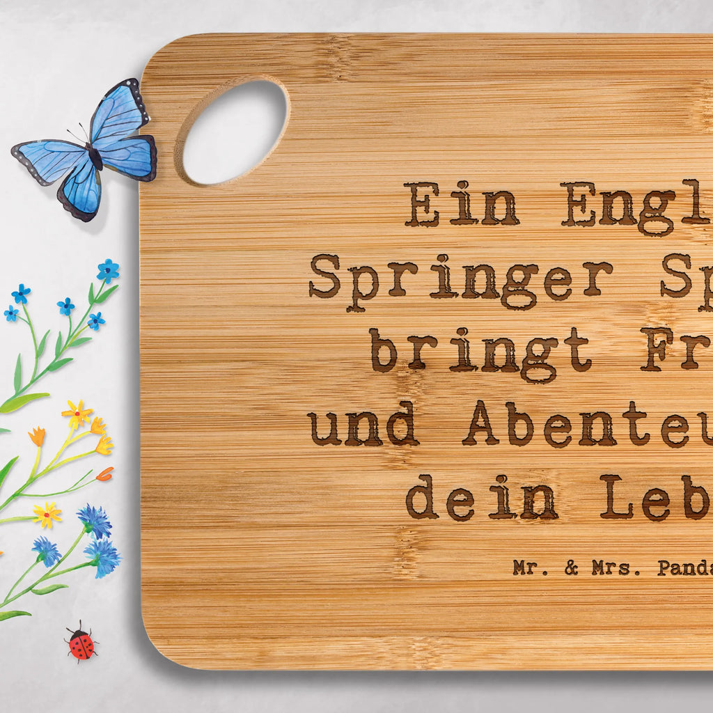 Bamboo chopping board Saying Ein English Springer Spaniel bringt Freude und Abenteuer in dein Leben. solid, kitchen board, board, nature, carving board, kitchen, wood, breakfast, cutting block, dulcimer, breakfast board, cutting board, bamboo, robust, slices, engraving, Dog, dog breed, purebred dog, dog owner, gift, animal lover, giving, puppy