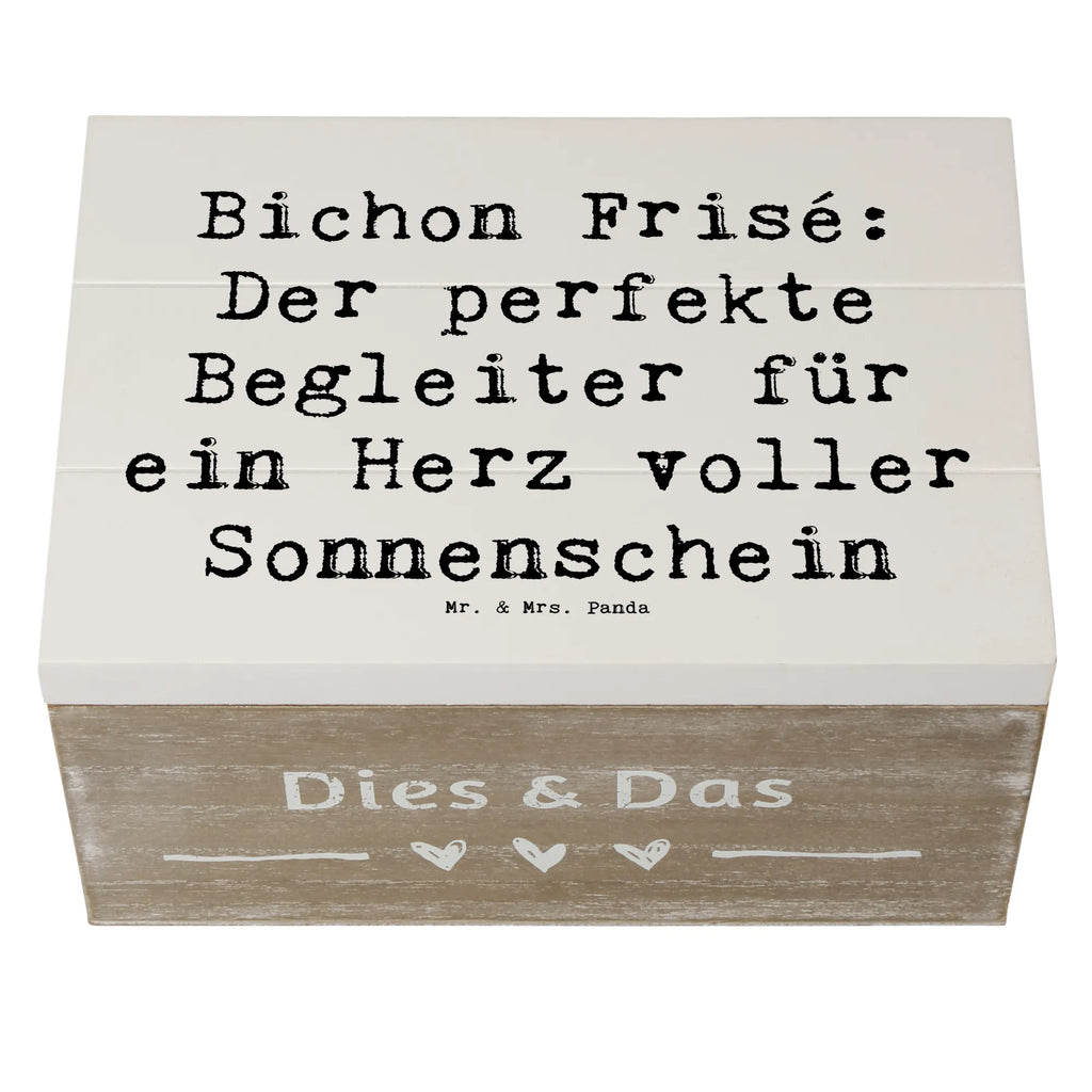 Holzkiste Spruch Bichon Frisé Freude Truhe, Erinnerungsbox, Holzkiste, Schatulle, Geschenkdose, Kiste, Erinnerungskiste, Geschenkbox, XXL, Dekokiste, Aufbewahrungsbox, Schatzkiste, Hund, Hunderasse, Rassehund, Hundebesitzer, Geschenk, Tierfreund, Schenken, Welpe