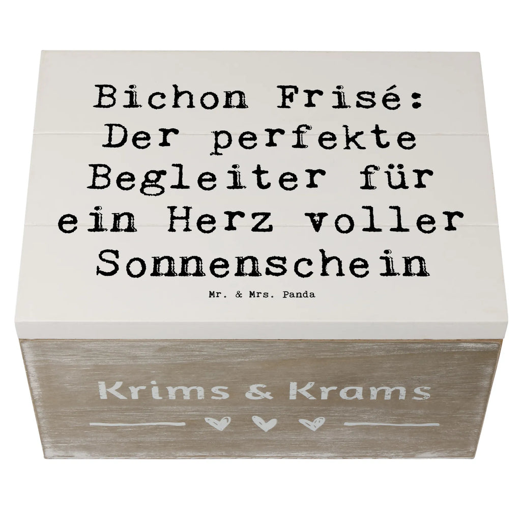 Holzkiste Spruch Bichon Frisé Freude Truhe, Erinnerungsbox, Holzkiste, Schatulle, Geschenkdose, Kiste, Erinnerungskiste, Geschenkbox, XXL, Dekokiste, Aufbewahrungsbox, Schatzkiste, Hund, Hunderasse, Rassehund, Hundebesitzer, Geschenk, Tierfreund, Schenken, Welpe