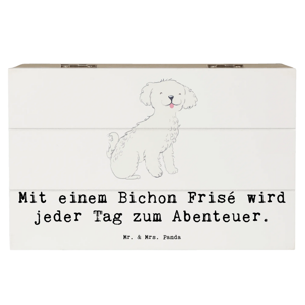 Holzkiste Mit einem Bichon Frisé wird jeder Tag zum Abenteuer. Dekokiste, Geschenkbox, XXL, Schatzkiste, Holzkiste, Erinnerungsbox, Schatulle, Truhe, Geschenkdose, Erinnerungskiste, Aufbewahrungsbox, Kiste, Hund, Hunderasse, Rassehund, Hundebesitzer, Geschenk, Tierfreund, Schenken, Welpe