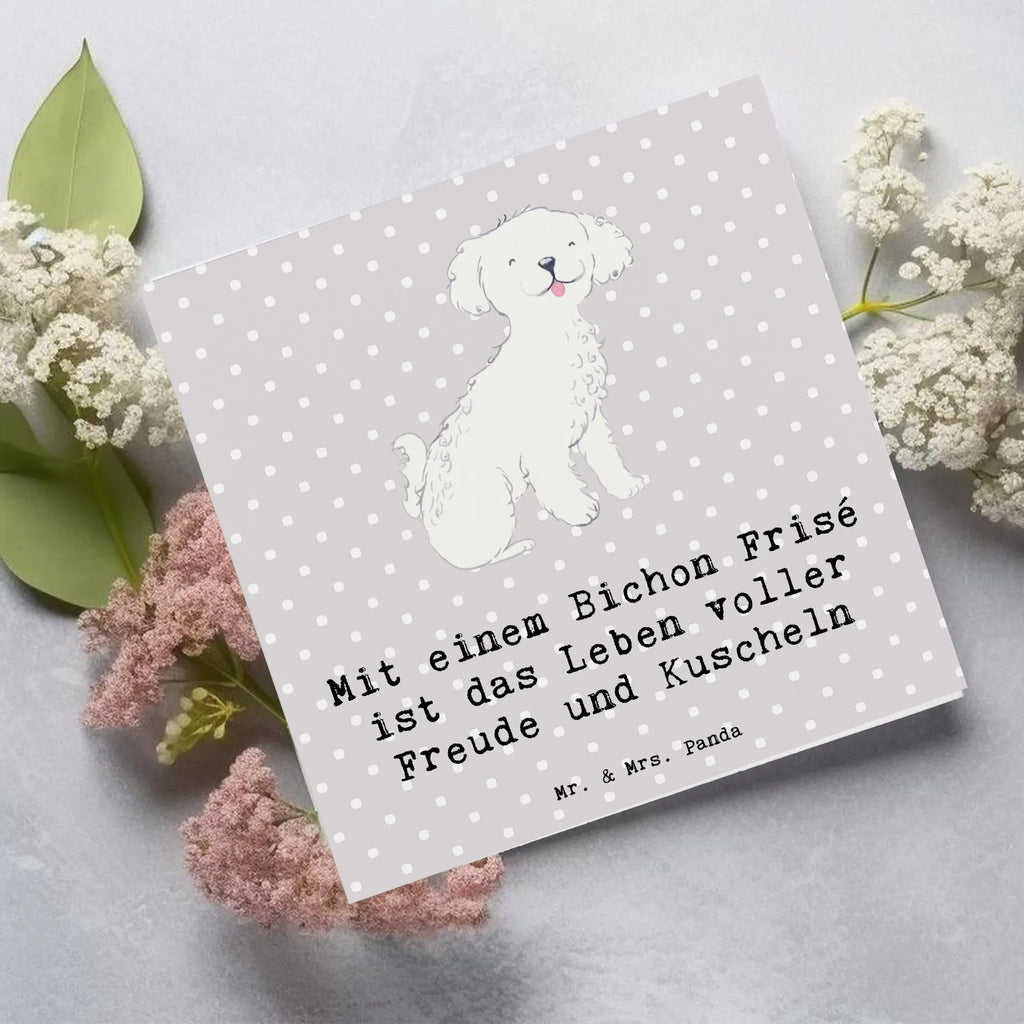 Deluxe Karte Bichon Frisé Freude Hochzeitskarte, Karte, Grußkarte, Hochwertige Grußkarte, Glückwunschkarte, Geburtstagskarte, Hochwertige Klappkarte, Einladungskarte, Klappkarte, Hund, Hunderasse, Rassehund, Hundebesitzer, Geschenk, Tierfreund, Schenken, Welpe